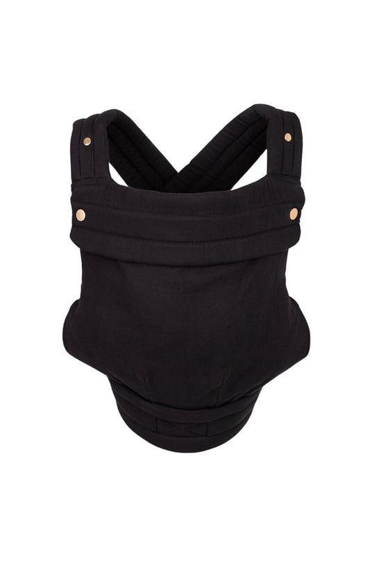 Mabē Monarch Ergonomic Baby Carrier – Premium Cotton Soft Structured Newborn to Toddler Carrier with Hip-Healthy Design, 3 Carry Positions (7-35lbs), Lightweight & Breathable, (Ebony)