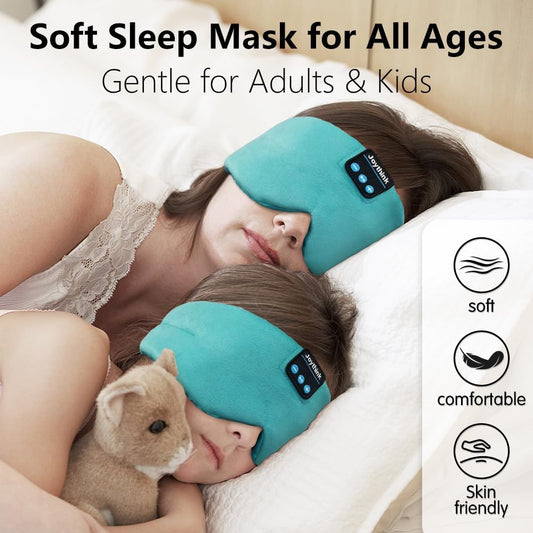 Joythink Sleep Headphones Bluetooth Sleep Mask Silk Kids Children Wireless Headband Headphones for Sleeping Travel Adjustable Sleeping Eye Mask with Thin Speaker