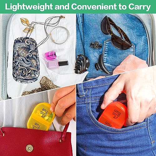 Weekly Travel Pill Organizer 2 Times a Day AM PM Rainbow Pill Box