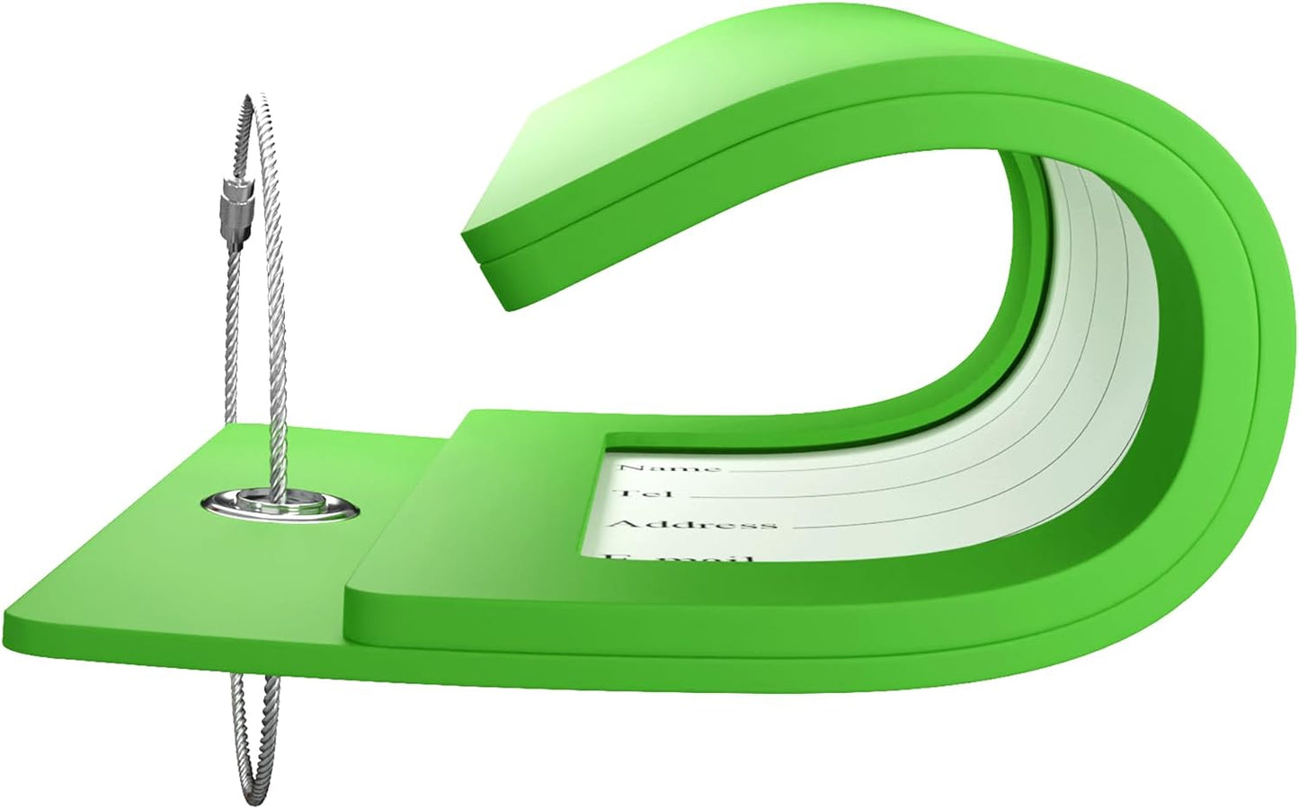 Gostwo 2 Pack Luggage Tags for Suitcases, 26 Initial Letter Travel Luggage Baggage Identification Labels ID Tag Fully Bendable Tags with Stainless Steel Loop (Green) (Letter E)