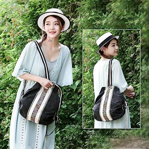 WomCanvas Backpack Daypack Casual Shoulder Bag