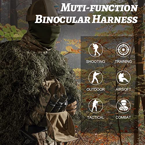 Binocular Harness with Rain Cover for Hunting Hiking Shooting