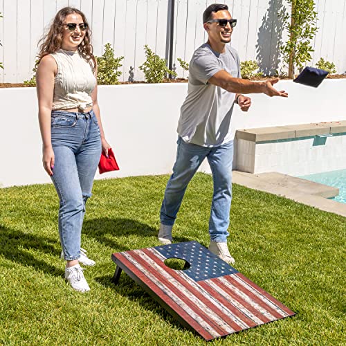 3 x 2 ft American Flag Design Cornhole Game Set