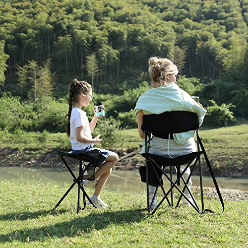 Extra Large Quick Folding Tripod Stool with Backrest Fishing Camping Chair with Carry Strap