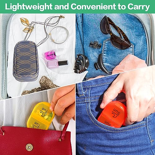Weekly Travel Pill Organizer 2 Times a Day AM PM Rainbow Pill Box