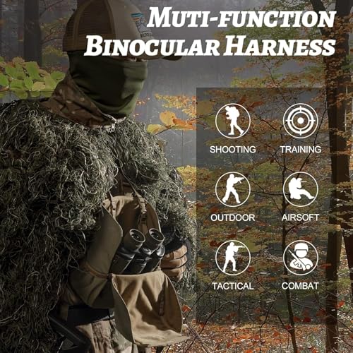 Binocular Harness with Rain Cover for Hunting Hiking Shooting