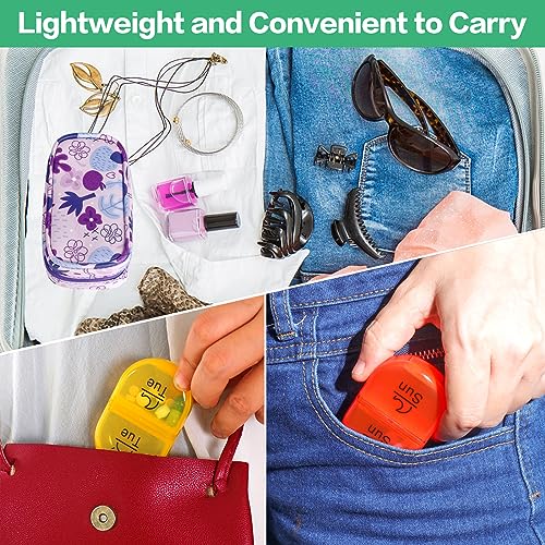 Weekly Travel Pill Organizer 2 Times a Day AM PM Rainbow Pill Box
