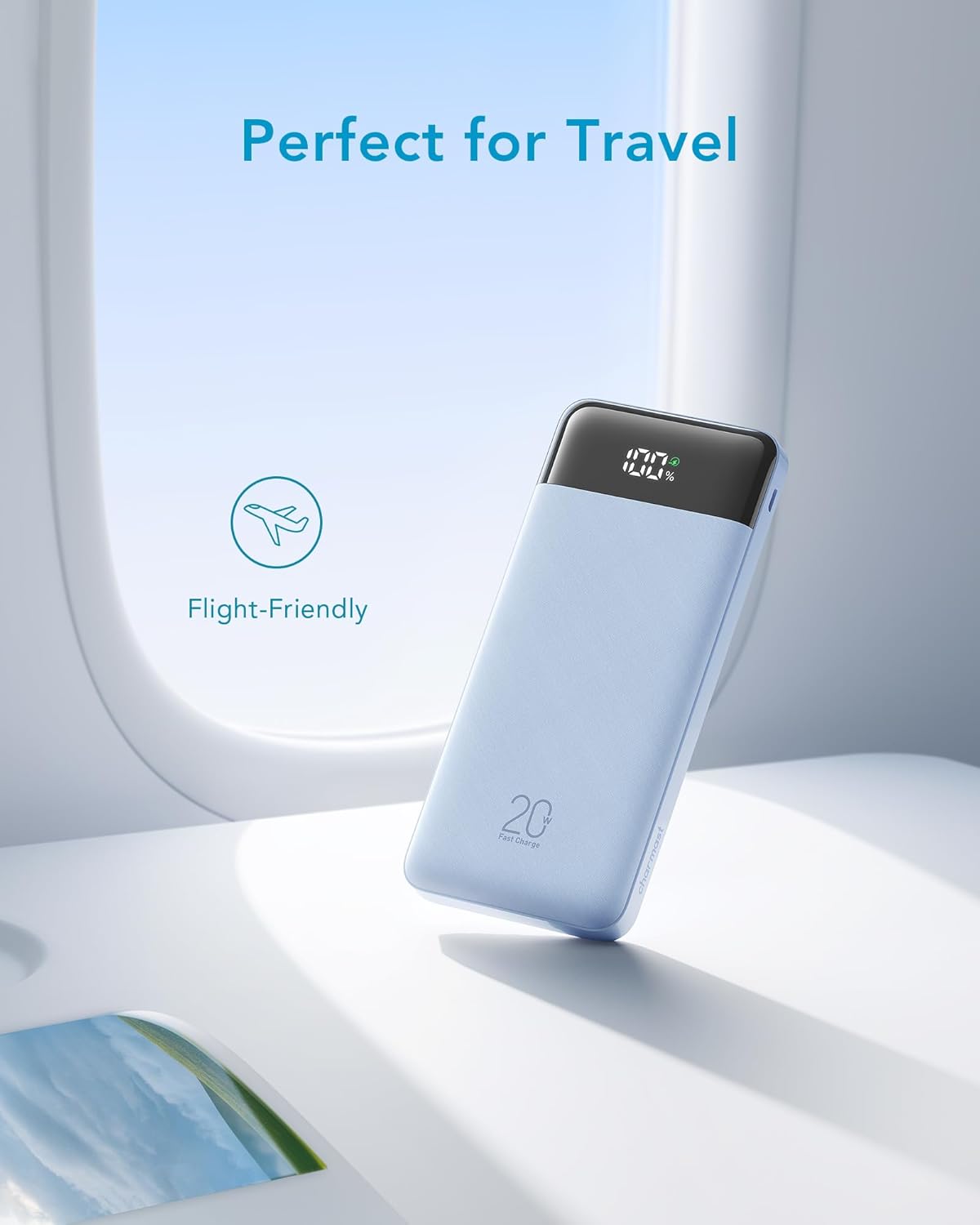 charmast 20000mAh Portable Charger with Built in Cables, 22.5W Travel Power Bank Fast Charging, USB C Cell Phone Battery Pack for iPhone 16/15/14/13/12/11 Series, iPad, Samsung, Android, Tablet - Roamly