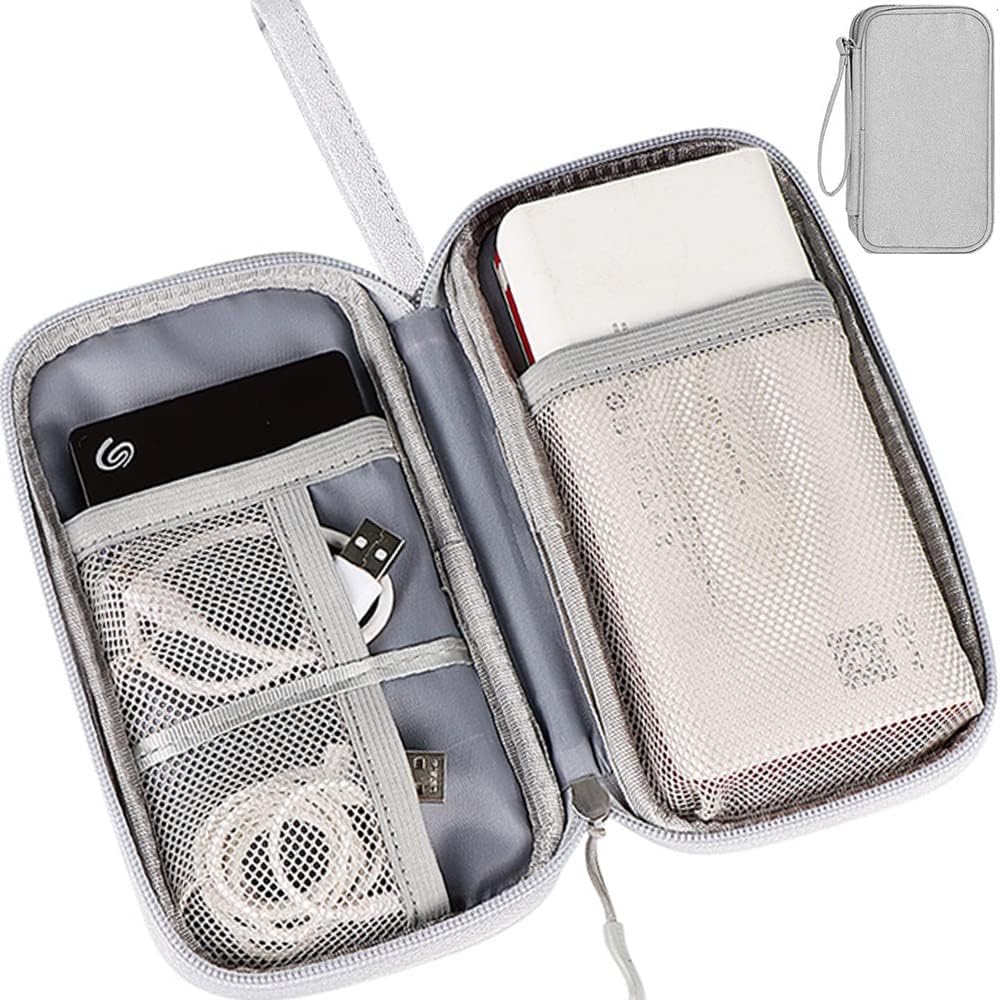 Electronic Organizer Small Travel Cable Organizer Bag, Digital Gadget Organizer Case, Waterproof Travel Gear Storage Carrying Sleeve Pouch for Cable, USB, Earphones, Portable Hard Drives, Power Banks