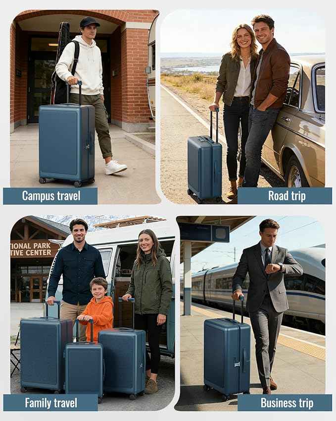 Joyway Luggage Sets 3 Piece with Spinner Wheels, Carry On Luggage 20In with ABS+PC Hardshell, Lightweight Suitcase Set with TSA Lock and Pressure-resistant Frame, 20/24/28 Inch, Blue