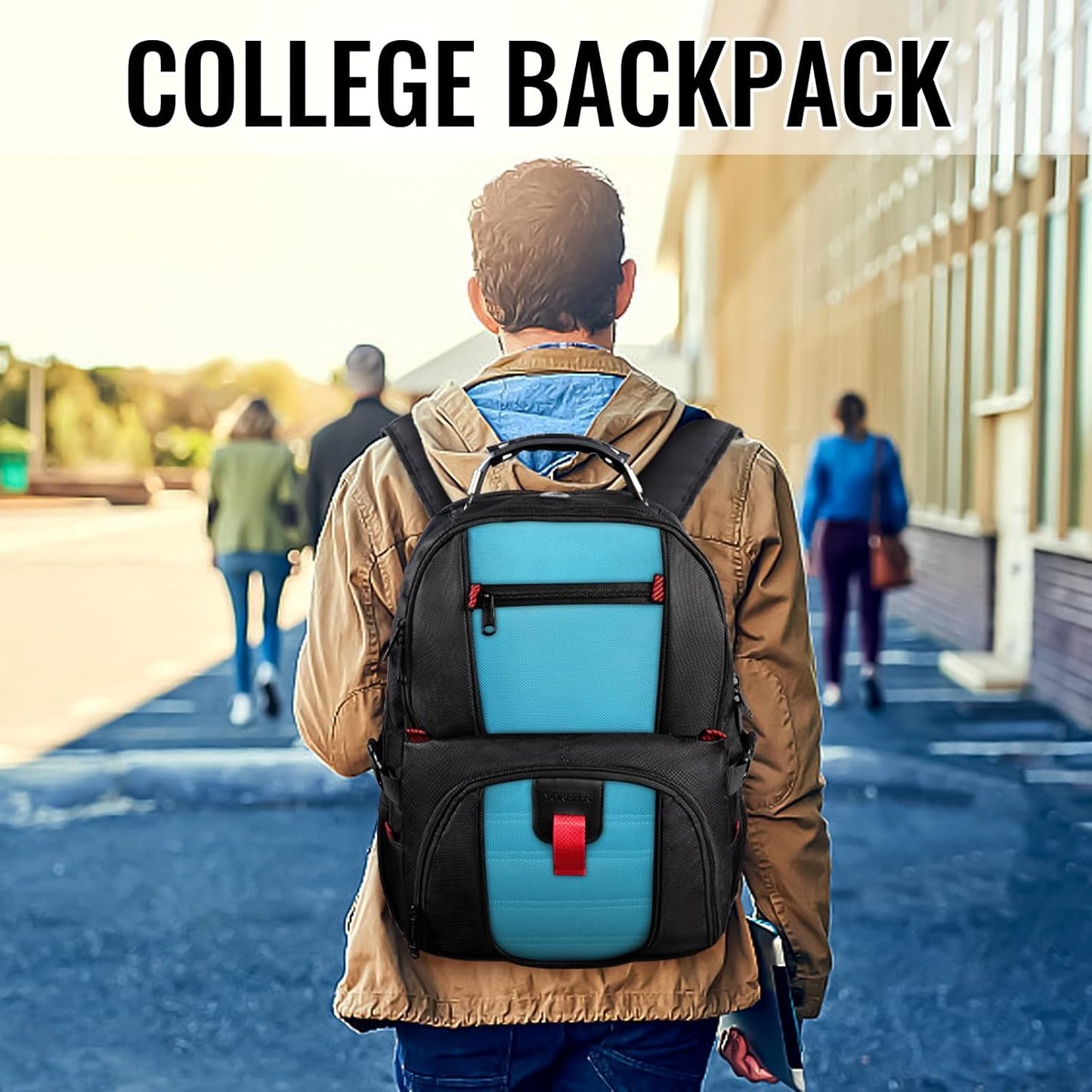 YOREPEK 18.4 Laptop Backpack, Large Backpacks with USB Charger Port, TSA Friendly Flight Approved Weekend Carry on Backpack with Luggage Strap for Men and Women, Blue - Roamly