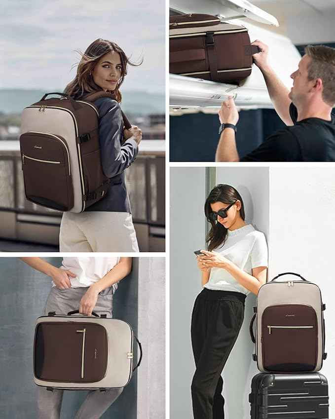 LOVEVOOK 50L Travel Backpack for Women & Men, Airline Approved Carry On Luggage with 3 Packing Cubes, TSA Overnight Bags, Waterproof Personal Item Bag, Weekender Essentials Backpacks fits 17" Laptop
