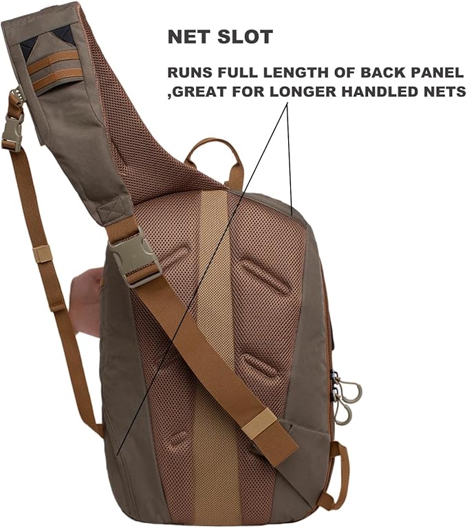 Fly Fishing Sling Pack, Lightweight Fishing Tackle Storage Bag, Large Capacity