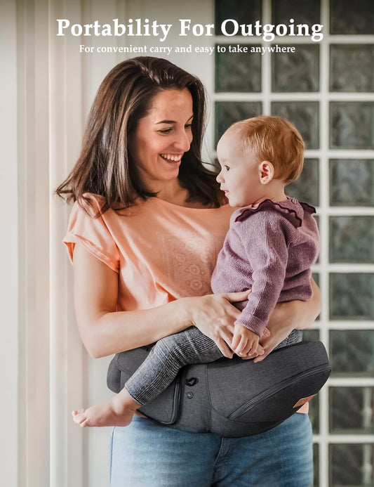 besrey Baby Hip Carrier, Adjustable Waist Belt Carrier, Ergonomic M Position Baby Hip Seat Carrie, Up to 44lb, Easy Fold Up, Infant Hipseat with Fanny Pack