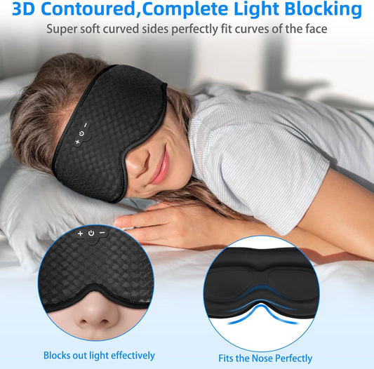 Sleeping Eye Mask with Headphones, Wireless Bluetooth 5.4 Sleep Mask for Men Women, Sleeping Headphones for Side Sleepers, Cool Gadgets Gifts