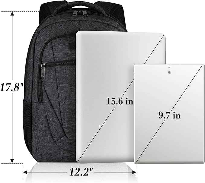 BIKROD Travel Laptop Backpack for Men and Women, Backpacks for School Teen Boys, Business Anti Theft Slim Sturdy Back Pack Adult Computer Bag Gift 15.6 IN Laptop, Black