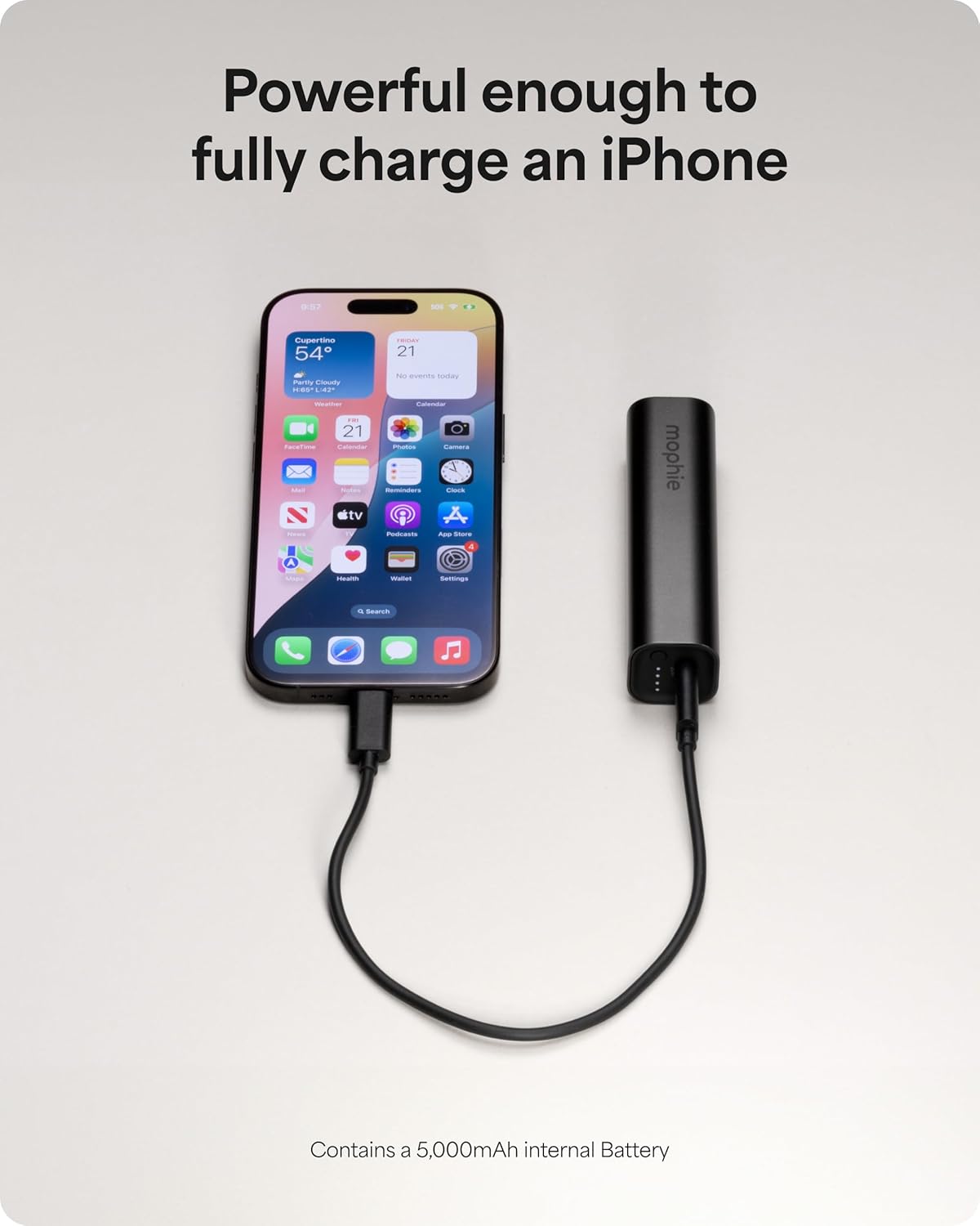 Mophie Powerstation Mini 5,000mAh Portable Power Bank (Gen 3) – Ultra-Fast USB-C PD, 20W Output, Up to One Full Phone Charge, Pocket-Sized, LED Indicator, Includes USB-C Cable, Black - Roamly