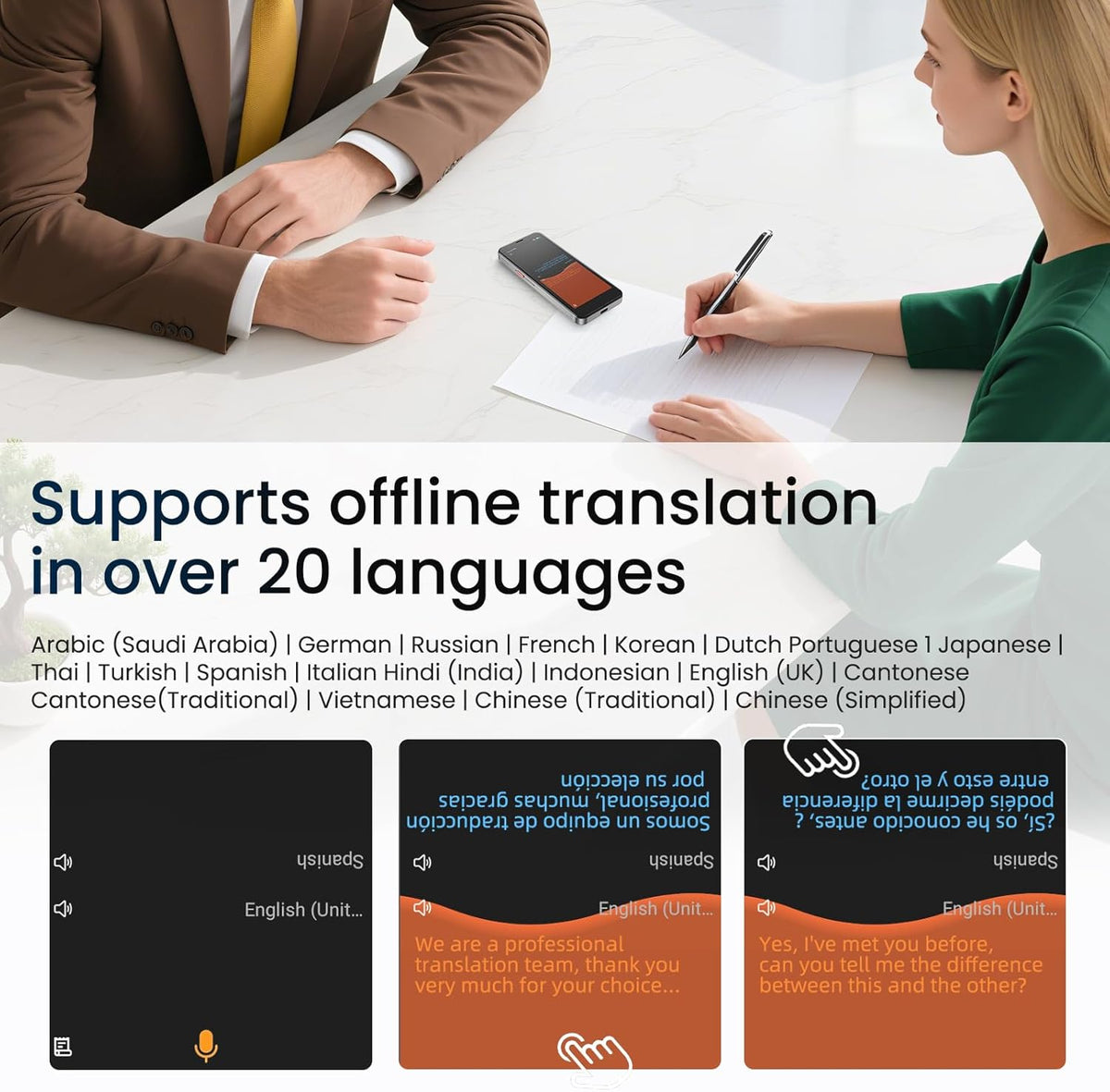Language Translator Device, 5.5" High-end Upgraded Ai Translator No WiFi Needed, Support 150 Languages, Two Way Real-Time Voice Offline Recording Premium Translator Device for Business Travel