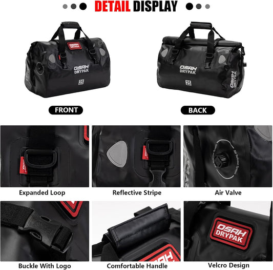 Waterproof Duffel& Luggage Bag - Motorcycle Dry Bag Tail Saddle Bags with Roll Top Closure,Large Storage Space,for Camping, Kayaking, Fishing & Traveling(Yellow, 60L)