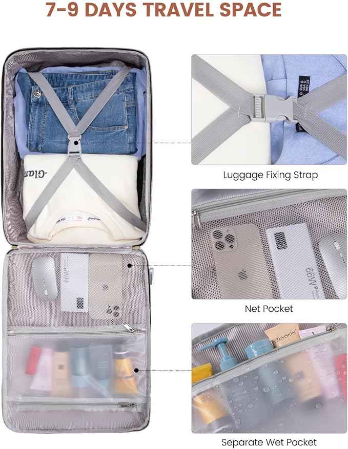 LOVEVOOK 50L Travel Backpack for Women & Men, Airline Approved Carry On Luggage with 3 Packing Cubes, TSA Overnight Bags, Waterproof Personal Item Bag, Weekender Essentials Backpacks fits 17" Laptop