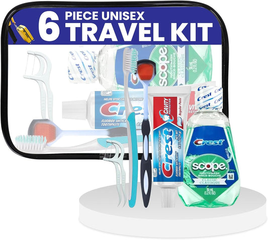 Trektote 6-Piece Travel Size Toothbrush and Toothpaste Set (100 pack) - TSA Approved Toothbrush Travel Kit - Includes Toothpaste and Mouthwash - Dental Oral Care Kit