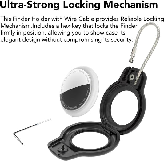 SPGUARD for AirTag Holder Case with Keychain, Air Tags-4 Pack for Apple Air Tag Holder with Wire Cable Lock Key Ring Chain Air Tagholder Accessories for GPS Item Tracker Kids,Keys,Luggage