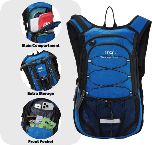 15L Insulated Hydration Backpack Pack with 2L Water Bladder Lightweight Hiking Backpack Bag for Women Men Daypack for Hiking Running Festival Camping Biking - Roamly