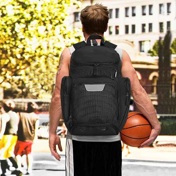 LARIPOP Basketball Backpack Bag with Ball Compartment Ventilated Shoe Compartment for Men Youth Soccer Volleyball Training