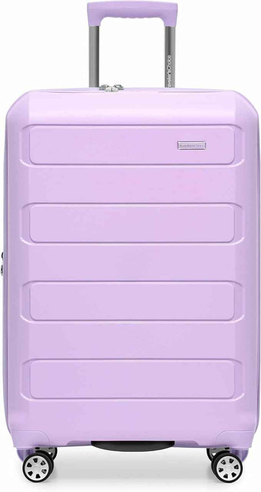 Traveler's Choice Pagosa Hardshell Expandable Luggage with Spinner Wheels, Lavender, 26-Inch Medium