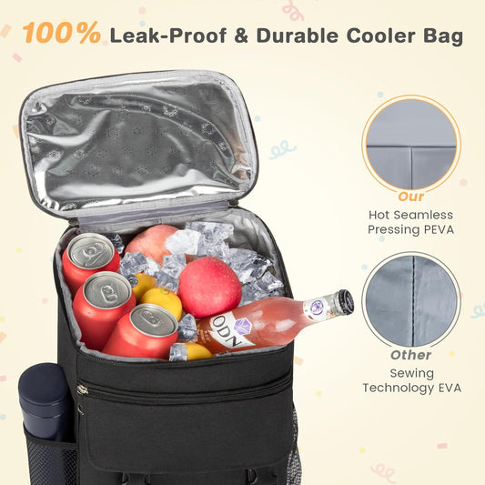 Backpack Cooler, 30 Cans Insulated Lunch Backpack for Men & Women, Portable Leak Proof Cooler Bag for Work Office Picnic Beach Hiking Camping Travel