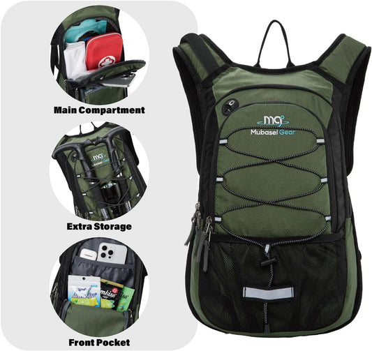15L Insulated Hydration Backpack Pack with 2L Water Bladder Lightweight Hiking Backpack Bag for Women Men Daypack for Hiking Running Festival Camping Biking - Roamly