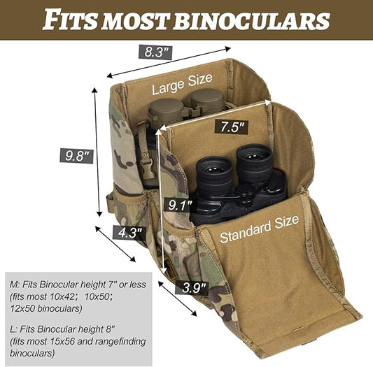 VISMIX Binocular Harness, Adjustable Binocular Harness Chest Pack with Rain Cover for Hunting Hiking Shooting