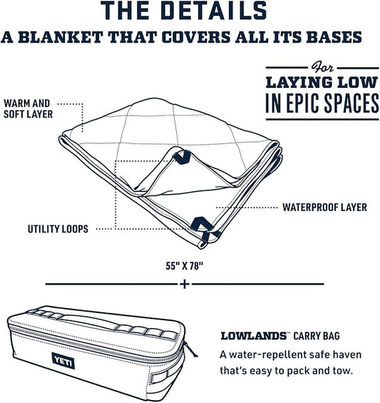 YETI Lowlands Blanket, Multi-Use Blanket with Travel Bag
