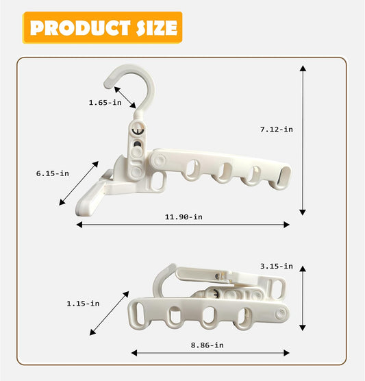 Over The Door Hooks Hanger,Foldable Portable Folding Hangers,Hanging Rack,Clips,Essentials for Cruise,Vacation,Camping,RV,Road Trip,Hotel,Business Travel, Student Apartment(White Box)