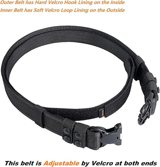 TACNEX Duty Belt w/Hook Lining 4 Keepers 2" Police Law Enforcement Officer Security Nylon Outer Inner Belt