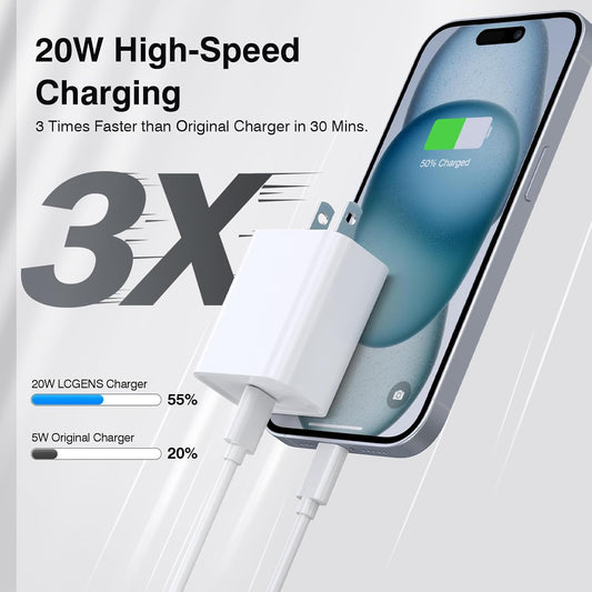 30W USB C Charger, 2 Pack Wall Fast Charger Block Power Adapter Charging Cube Compatible with iPhone 16/Pro/Pro Max/Plus/15/14/13/12, iPad Air, AirPods 4/3/2/Pro, Apple Watch 10/Ultra 2, Galaxy - Roamly