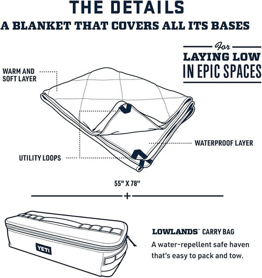 YETI Lowlands Blanket, Multi-Use Blanket with Travel Bag
