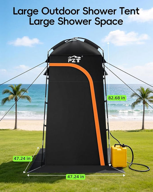 Large Shower Tent, Portable Privacy Tent with Mesh Floor & Carrying Bag, Lightweight & Sturdy, Easy Set Up, Portable Changing Room for Camping & Hiking, Fishing, Beach