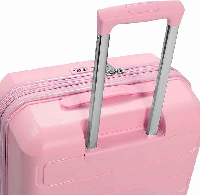 Traveler's Choice Pagosa Hardshell Expandable Luggage with Spinner Wheels, Pink, 2-Piece Set (22/26)