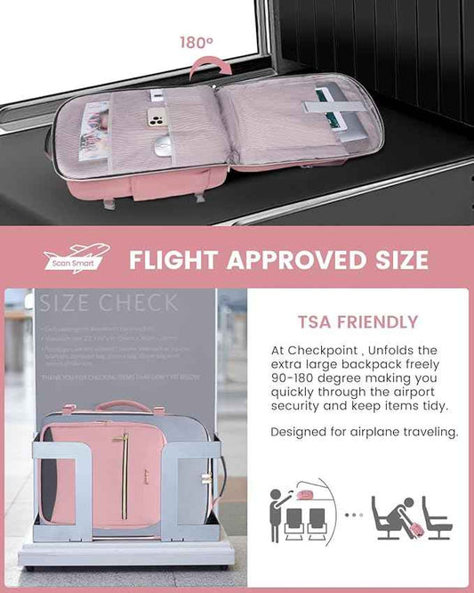 LOVEVOOK 40L Travel Backpack for Women & Men, Airline Approved Carry On Luggage with 3 Packing Cubes, TSA Overnight Bags, Waterproof Personal Item Bag, Weekender Essentials Backpacks fits 17" Laptop