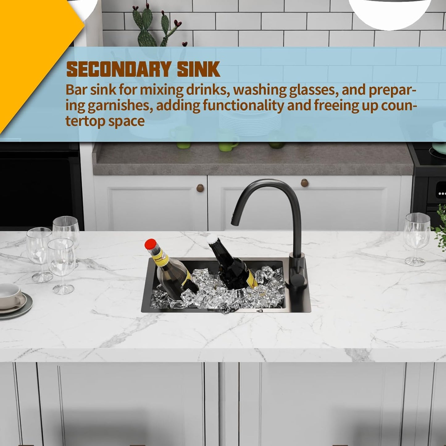 Small Black Kitchen Sink,15x20 Inch Stainless Steel Drop In Toprmount Kitchen&Bar Sink Ideal Choice For Small Space, Prep Area, RV With Bottom Grid,Soap Mat And Drain Assembly