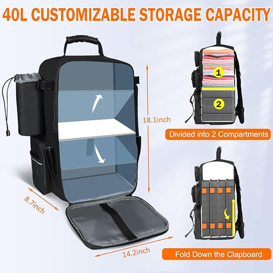 AYAMAYA Fishing Backpack, 40L Tackle Backpack with Rod Holders & 2 Tackle Trays, Large Water-resistant Fishing Bag Equipments