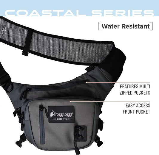 FROGG TOGGS Flats Sling Pack, Easy Hands-Free Tackle Storage Bag with Built-in Rod Support