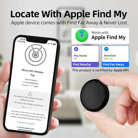 Air Tracker Tags-4 Pack Tracker Tag Work with Apple Find My (iOS 14.6 Above Only) Smart Tag Item Finders for Key, Luggage, Backpack,etc. (Black, 4 Pack)