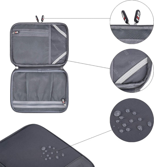 Electronic Cable Organizer Bag - Portable Travel Double Layers Electronic Digital Accessories Storage Pouch Bags for SD Card Case, USB Flash Drive,Charging Cords, USB Charger, Mini Tablet