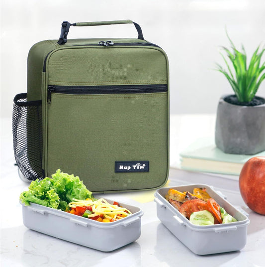 Hap Tim Insulated Lunch Bag Women, Reusable Lunch Box for Women & Men, Adluts Lunchbox for Work, Portable Lunchbag, Army Green(18654-AY)