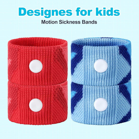 LYJEE Motion Sickness Bands for Kids, Travel Sickness Relief Wristbands, Anti-Nausea Wristbands for Car or Sea Sickness