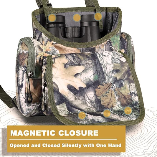 skiguard Bino Harness with Rangefinder Pouch & Rain Cover, Lightweight Binocular Harness Chest Pack