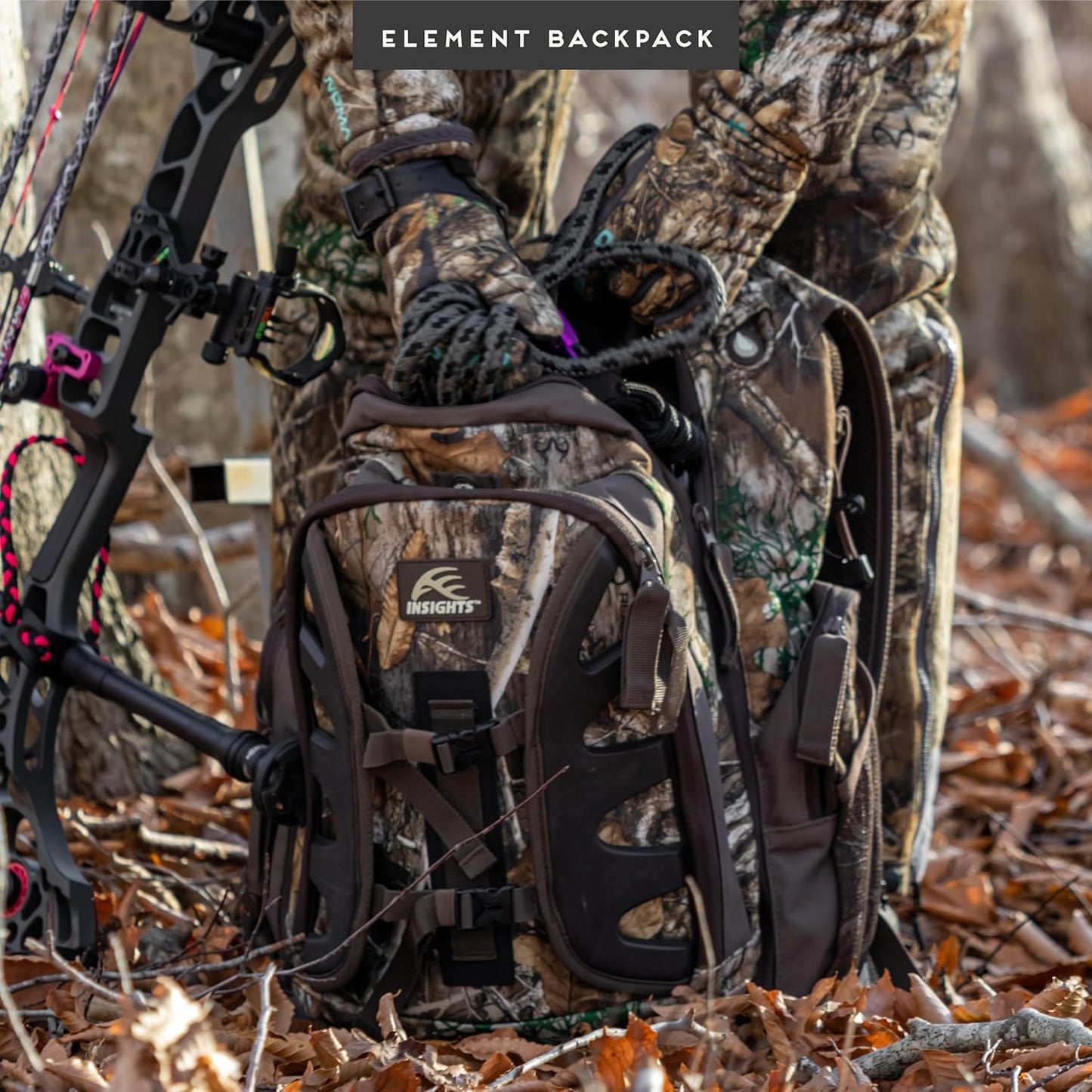 Insights Hunting by frogg toggs - The Element, Heavy Duty 1,831 Cubic Inch Hiking Fishing Camping Hunting Backpack, Realtree EDGE - Roamly