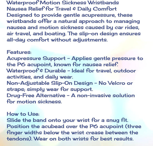 AcuBalance Motion Sickness Bracelets – Comfortable Waterproof Acupressure Band for Natural Nausea Relief, Ideal for Travel (Pair), Pink (Large 8")